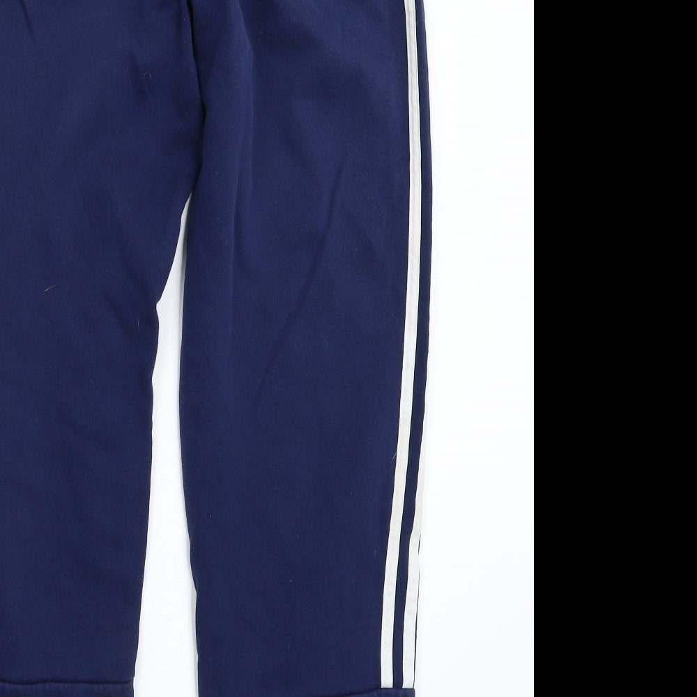 adidas Boys Blue Striped  Jogger Trousers Size 13-14 Years