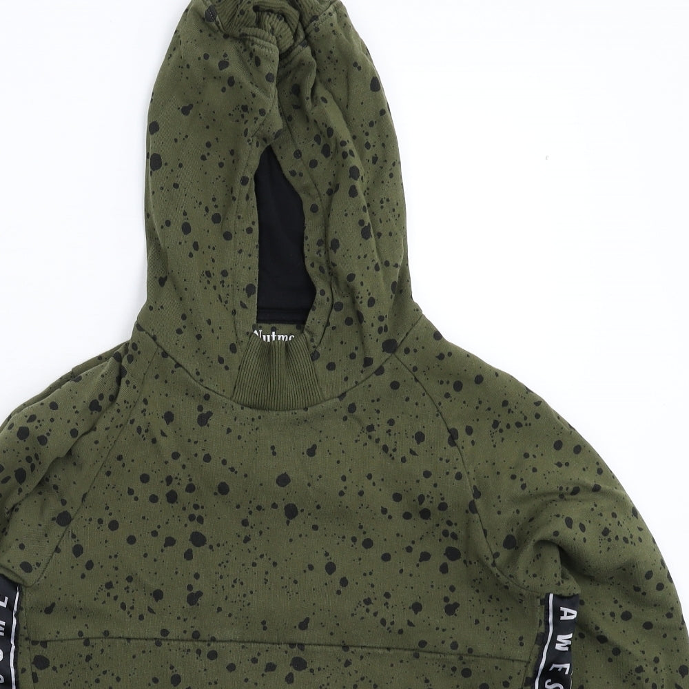 Nutmeg Boys Green Spotted  Pullover Hoodie Size 13-14 Years
