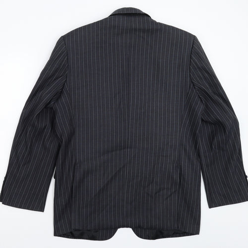 DPFG Mens Blue Striped  Jacket Suit Jacket Size 40