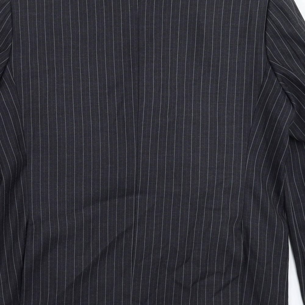 DPFG Mens Blue Striped  Jacket Suit Jacket Size 40