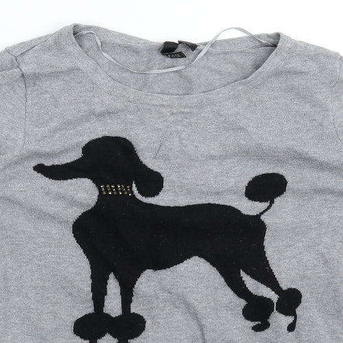 Divided Womens Grey  Knit Pullover Jumper Size 10