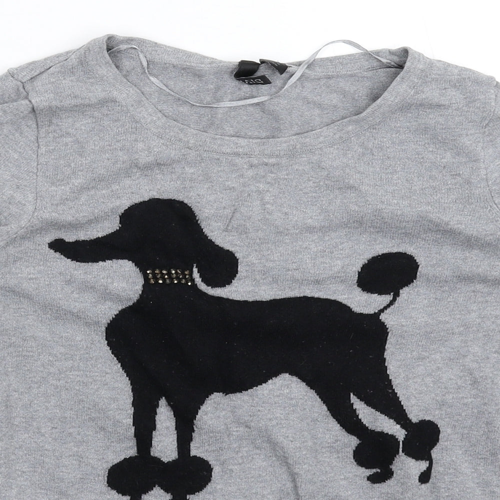 Divided Womens Grey  Knit Pullover Jumper Size 10