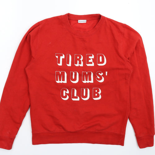 Mommamakes Mens Red   Pullover Sweatshirt Size L