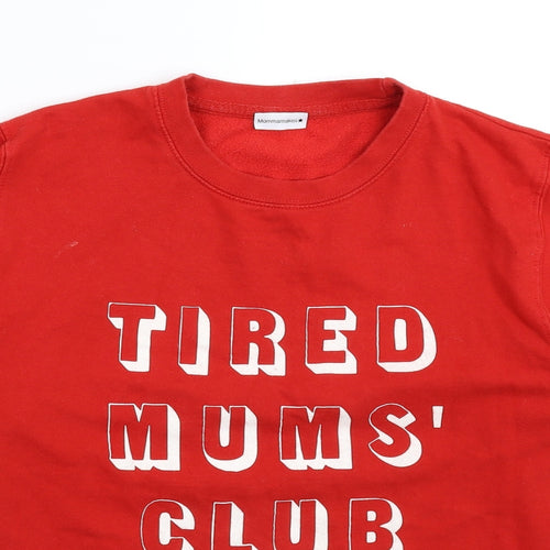 Mommamakes Mens Red   Pullover Sweatshirt Size L