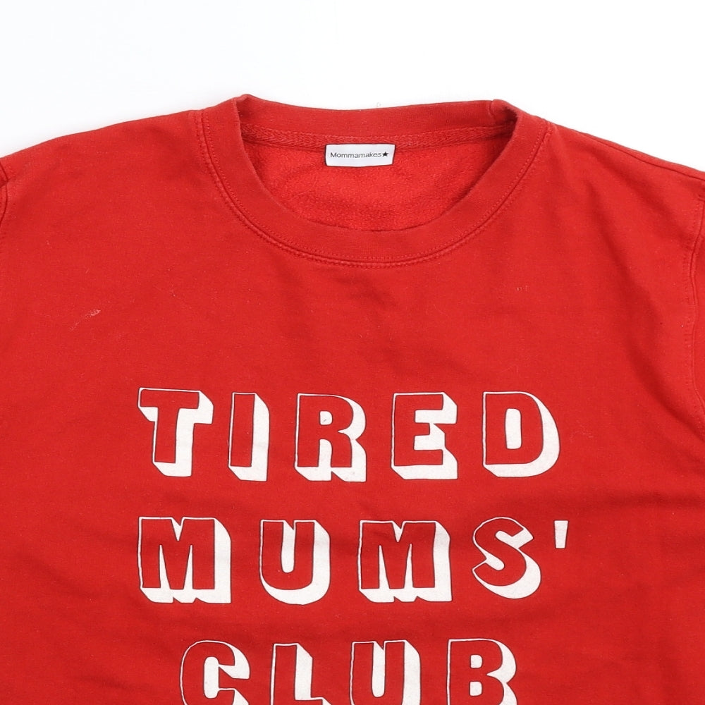 Mommamakes Mens Red   Pullover Sweatshirt Size L