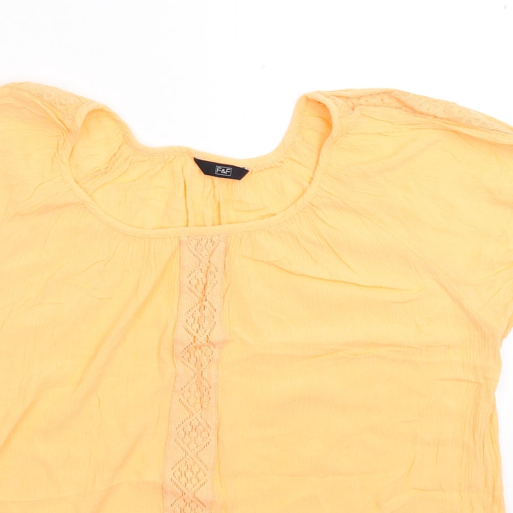 F&F Womens Orange   Basic T-Shirt Size 14
