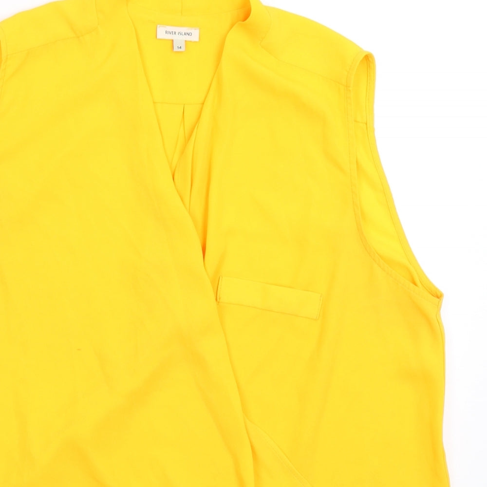 River Island Womens Yellow   Basic Blouse Size 14