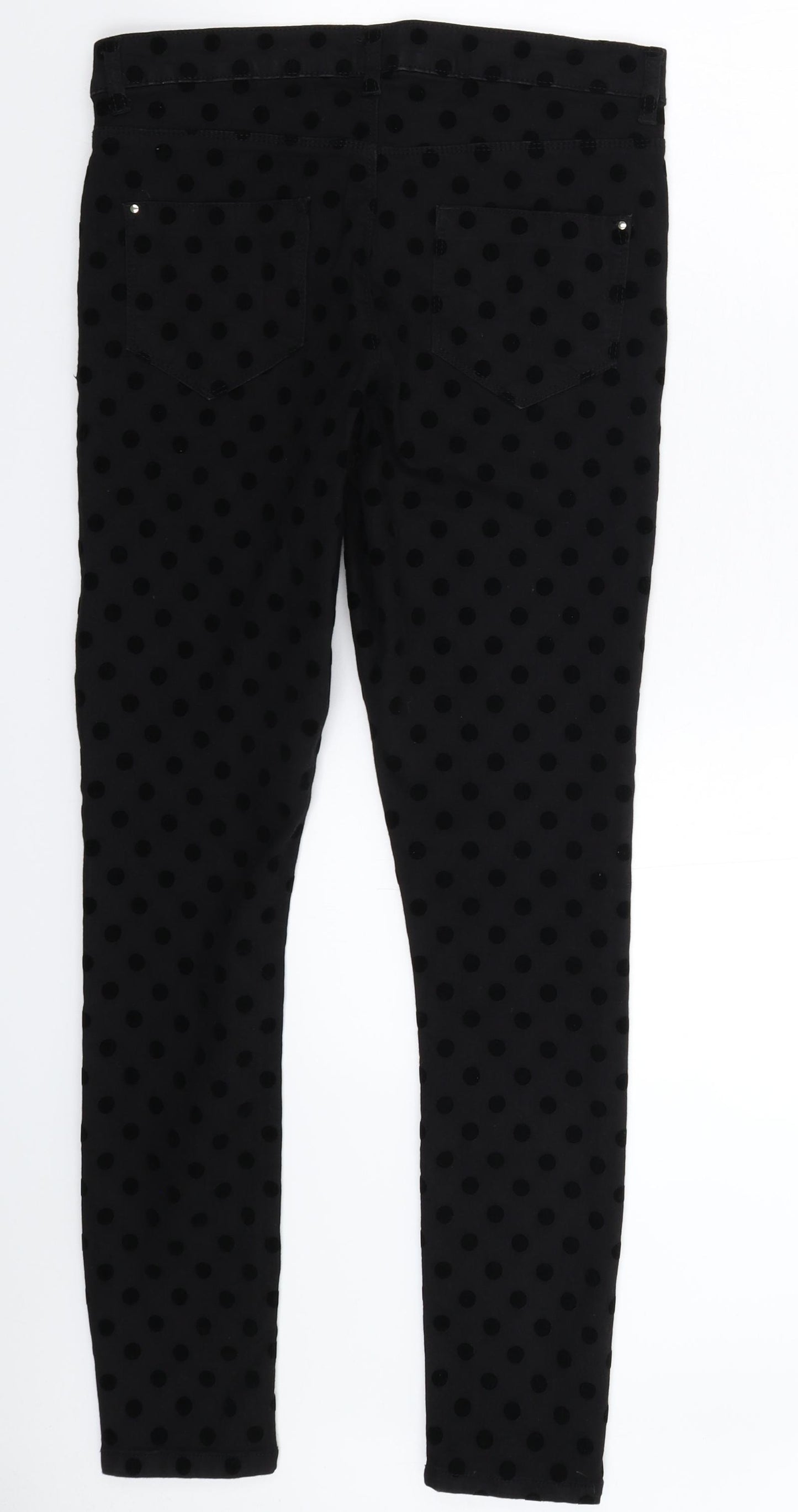 Dorothy Perkins Womens Black Polka Dot Denim Jegging Jeans Size 12 L31 in