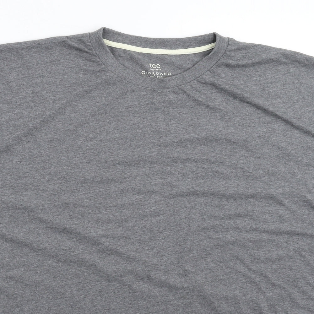 Giordano Mens Grey    T-Shirt Size 2XL