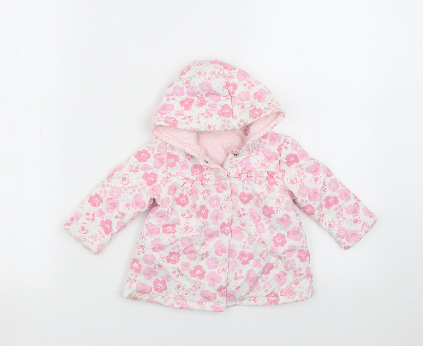 George Girls Pink Floral  Jacket  Size 6-9 Months