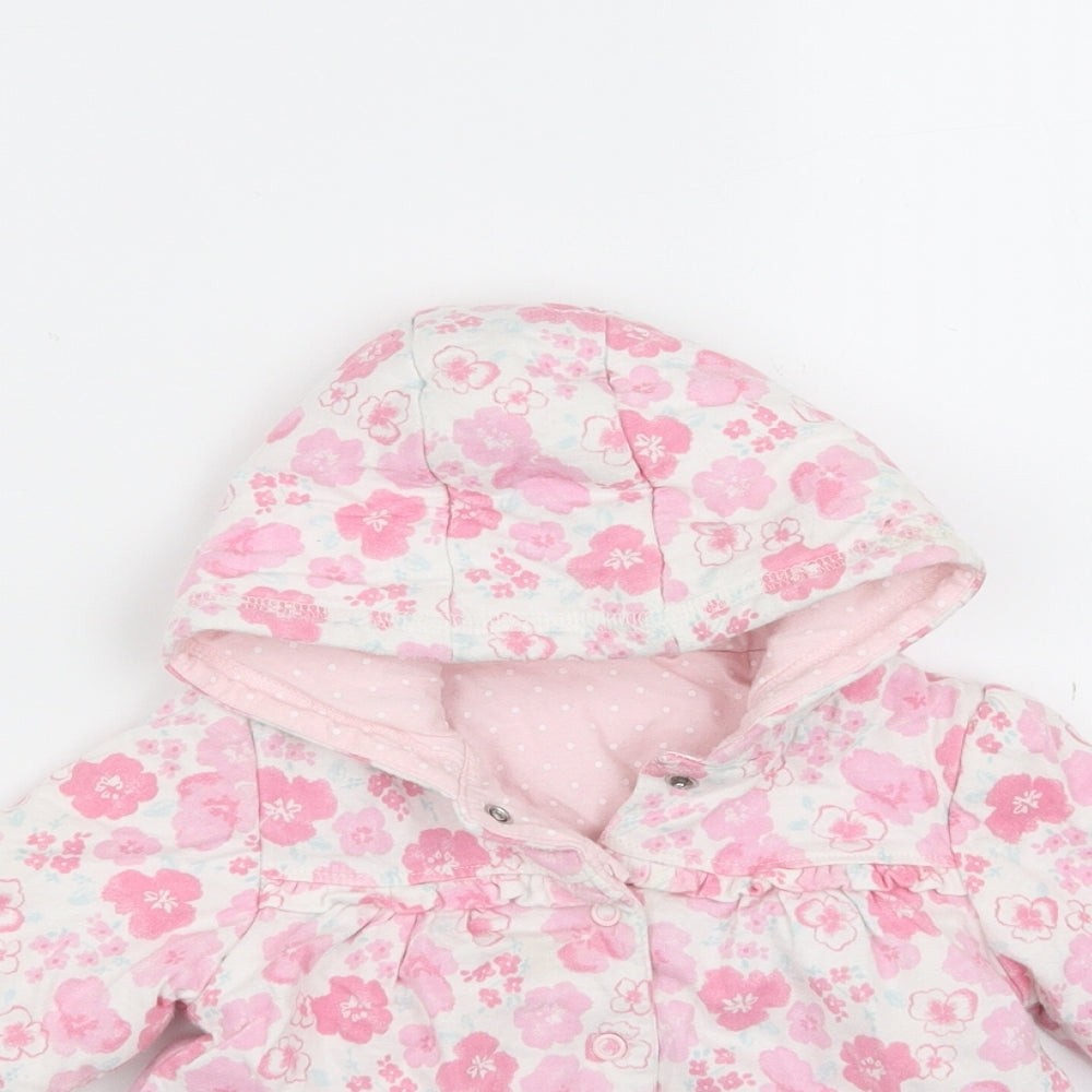 George Girls Pink Floral  Jacket  Size 6-9 Months