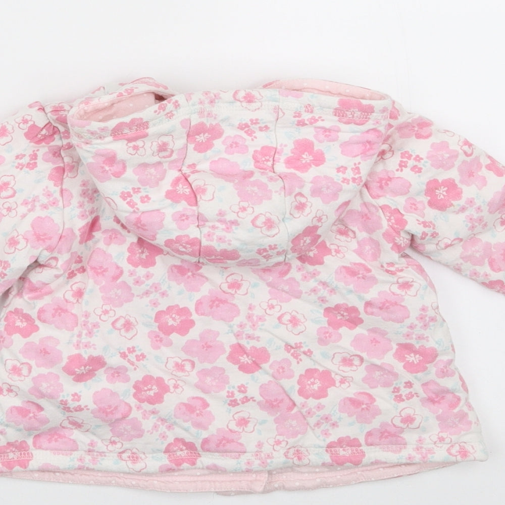 George Girls Pink Floral  Jacket  Size 6-9 Months