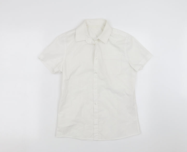 F&F Girls White Basic Button-Up Size 13-14 Years