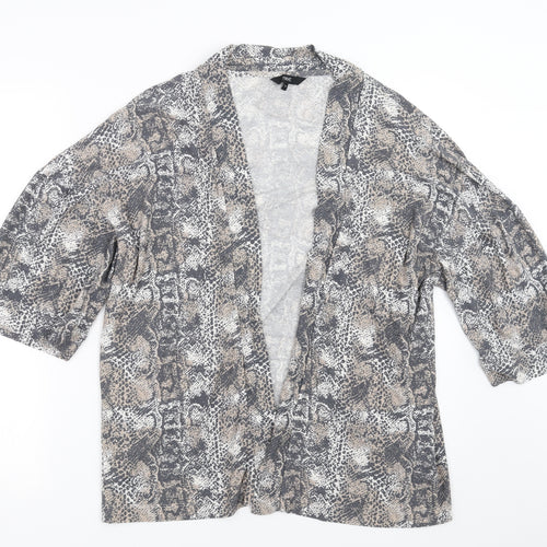NEXT Womens Grey Animal Print  Cardigan Jumper Size 12