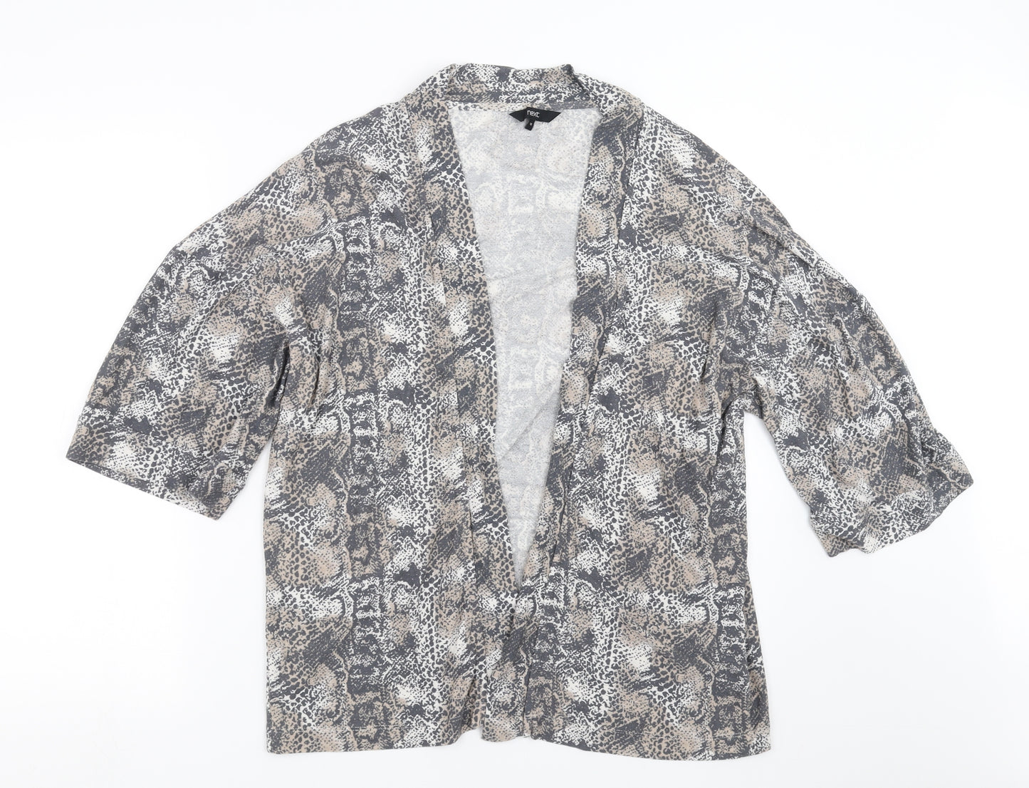 NEXT Womens Grey Animal Print  Cardigan Jumper Size 12