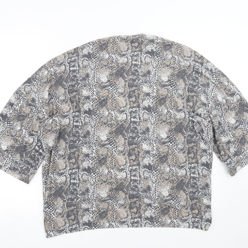 NEXT Womens Grey Animal Print  Cardigan Jumper Size 12