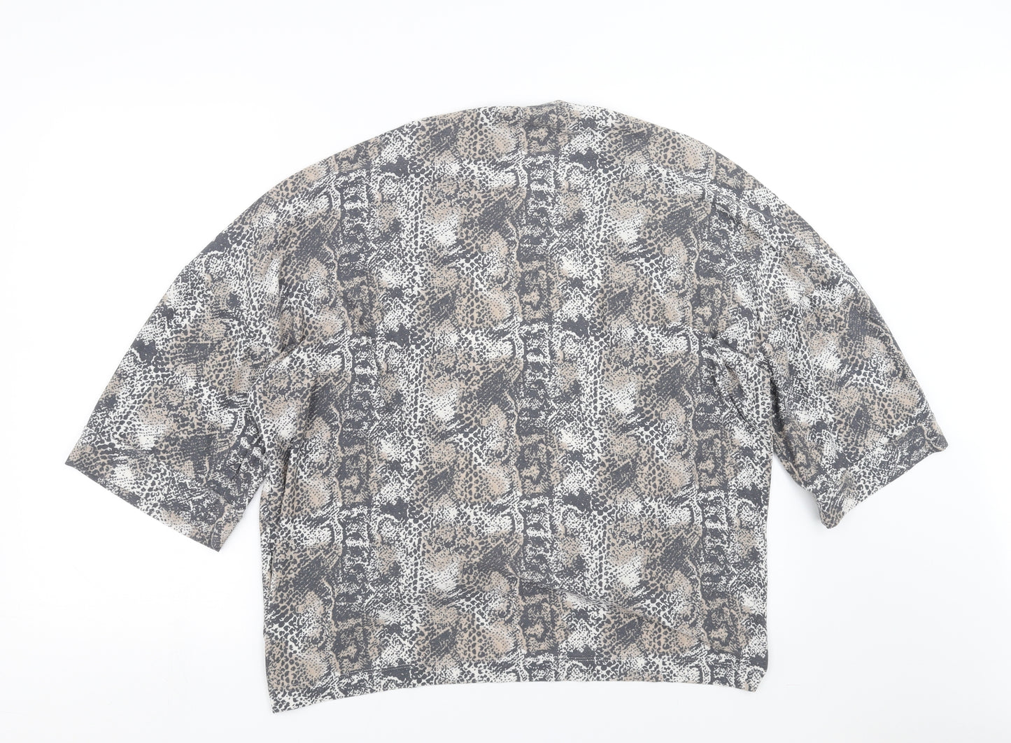 NEXT Womens Grey Animal Print  Cardigan Jumper Size 12