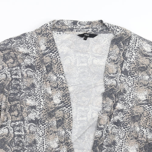 NEXT Womens Grey Animal Print  Cardigan Jumper Size 12