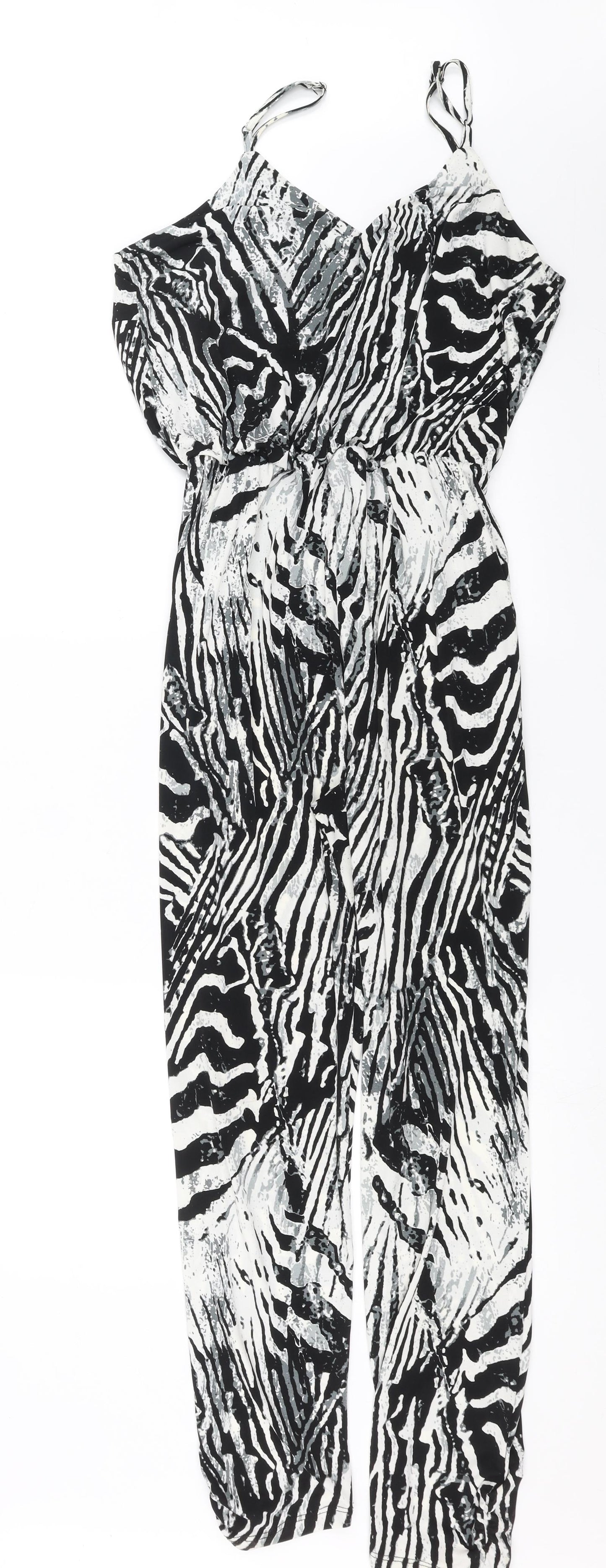Papaya Womens Black Geometric  Jumpsuit One-Piece Size 14 L29 in