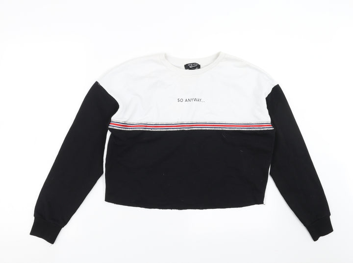 New Look Girls Black   Pullover Sweatshirt Size 12-13 Years  - So Anyway...