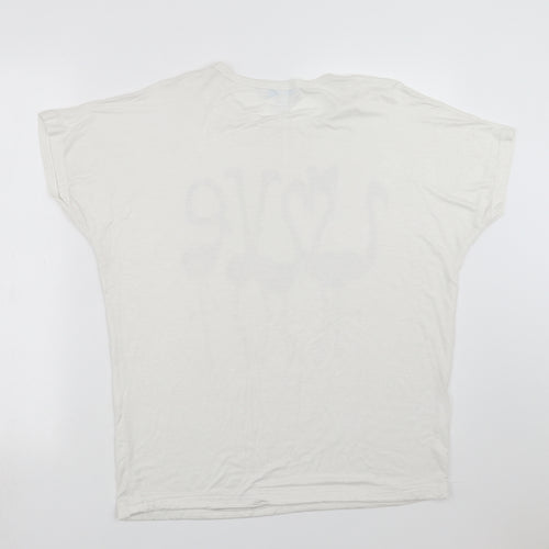 Blue Vanilla Womens White   Basic T-Shirt Size S  - flamingo