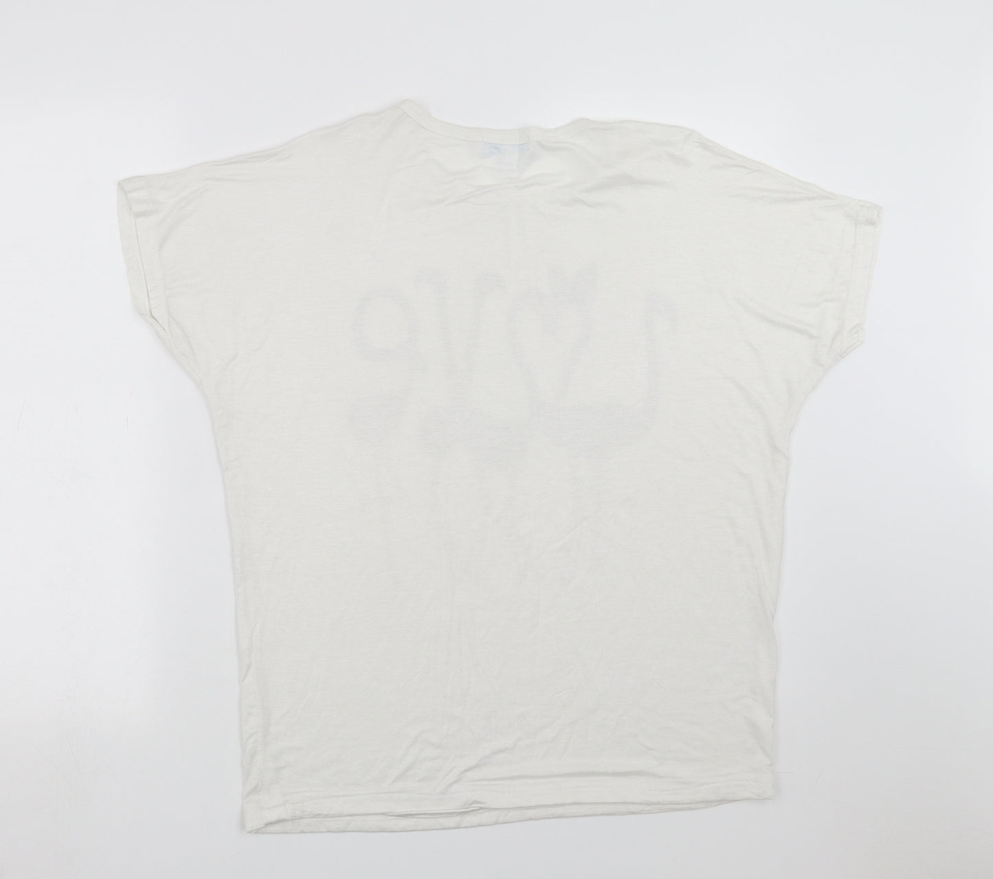 Blue Vanilla Womens White   Basic T-Shirt Size S  - flamingo