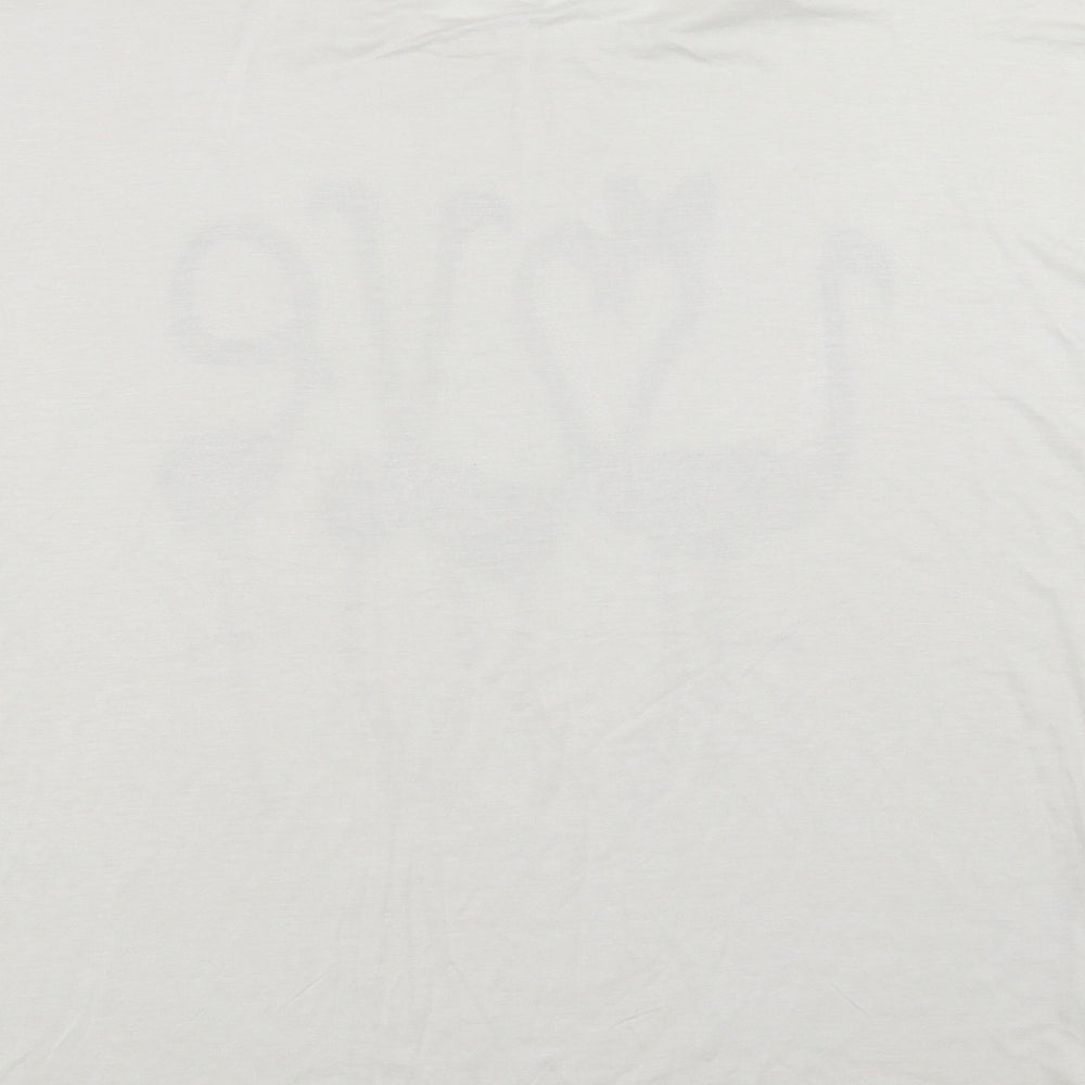 Blue Vanilla Womens White   Basic T-Shirt Size S  - flamingo