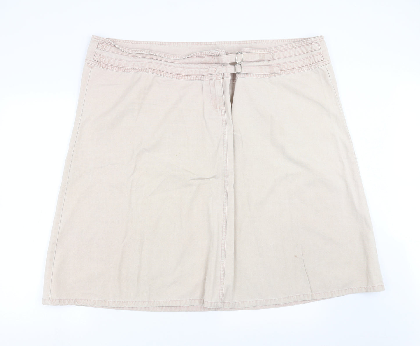 Seven7 Womens Beige  Denim A-Line Skirt Size 26