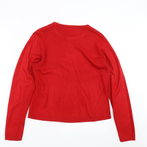 ALEXARA Womens Red  Knit Pullover Jumper Size L