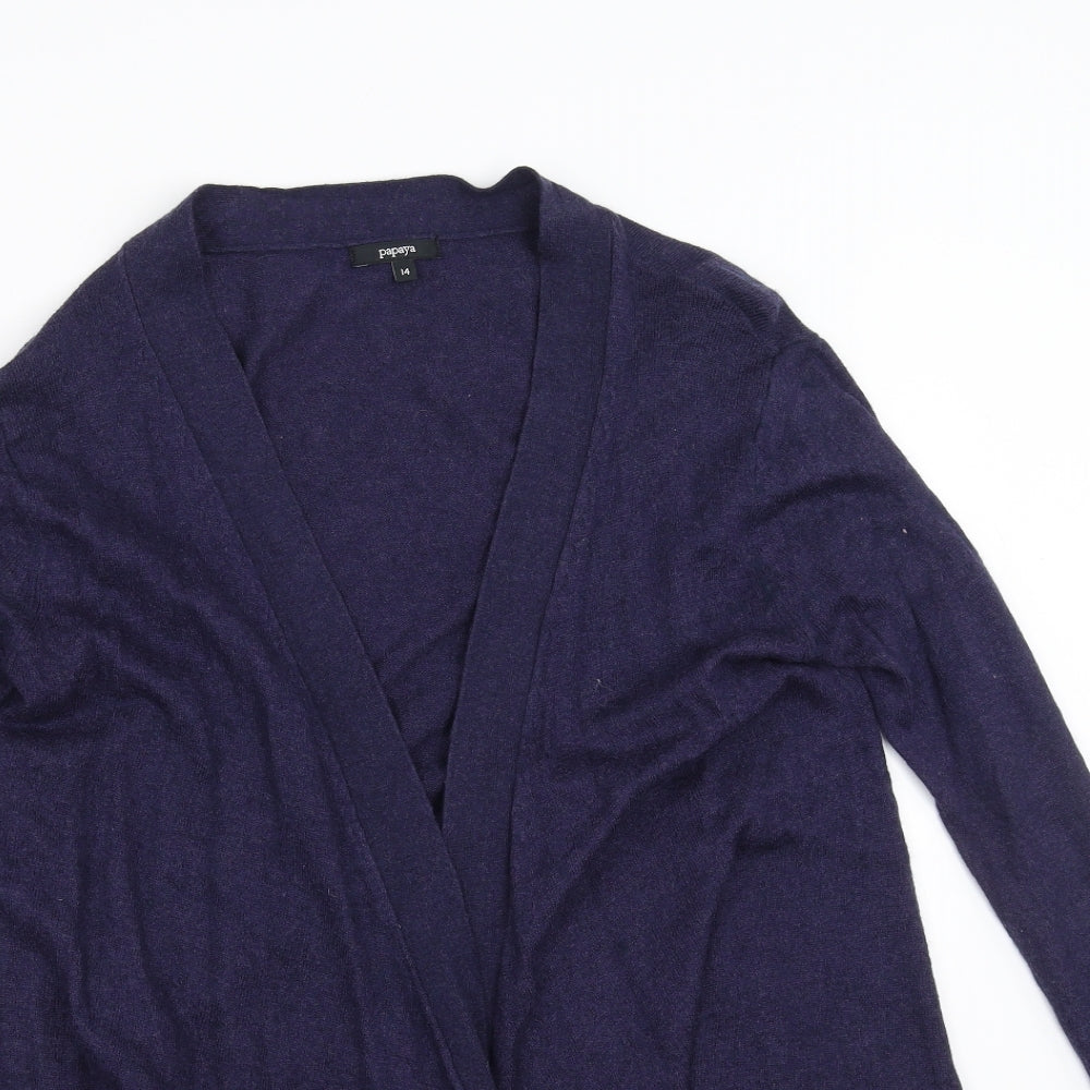 Papaya Womens Blue  Knit Cardigan Jumper Size 14