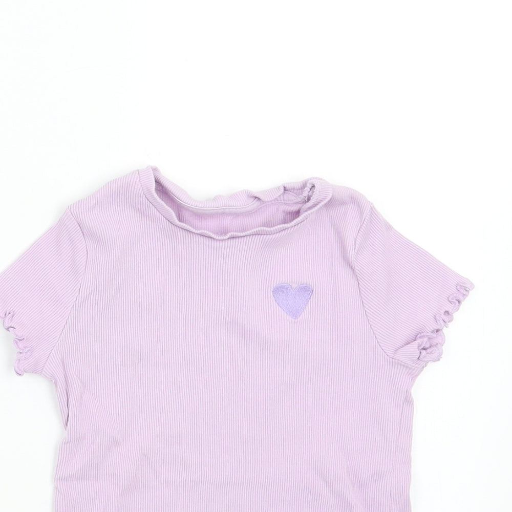 George Girls Purple   Basic T-Shirt Size 4-5 Years