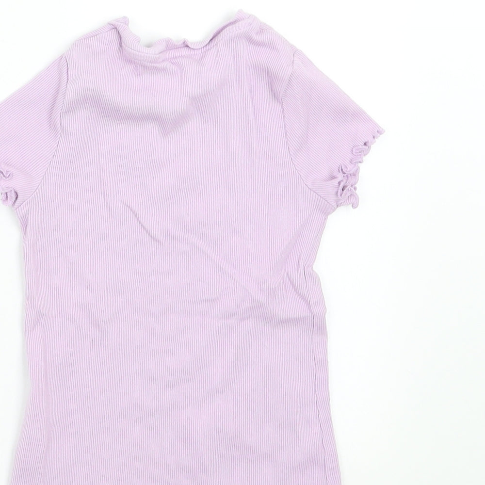 George Girls Purple   Basic T-Shirt Size 4-5 Years