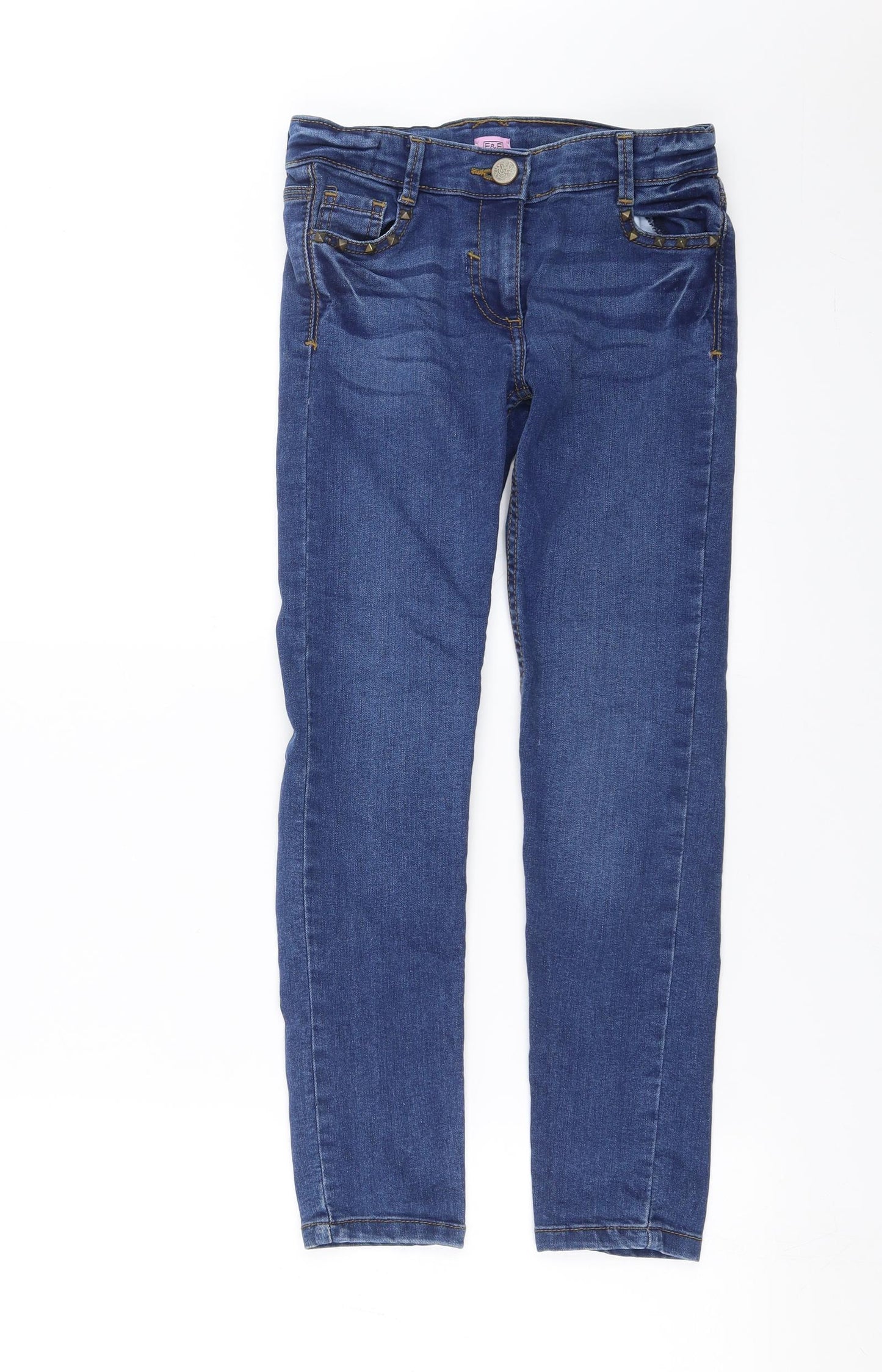 F&F Girls Blue  Denim Straight Jeans Size 9-10 Years