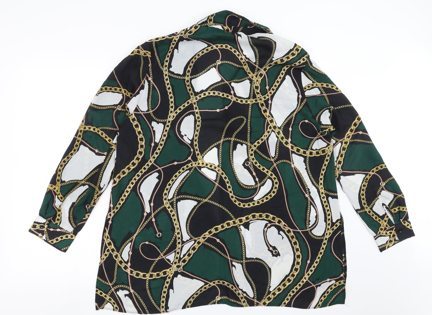 Primark Womens Green   Basic Blouse Size 18  - Chain Pattern