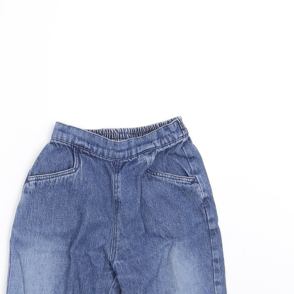 Boots Girls Blue  Denim  Jeans Size 9-12 Months  - Floral embroidery