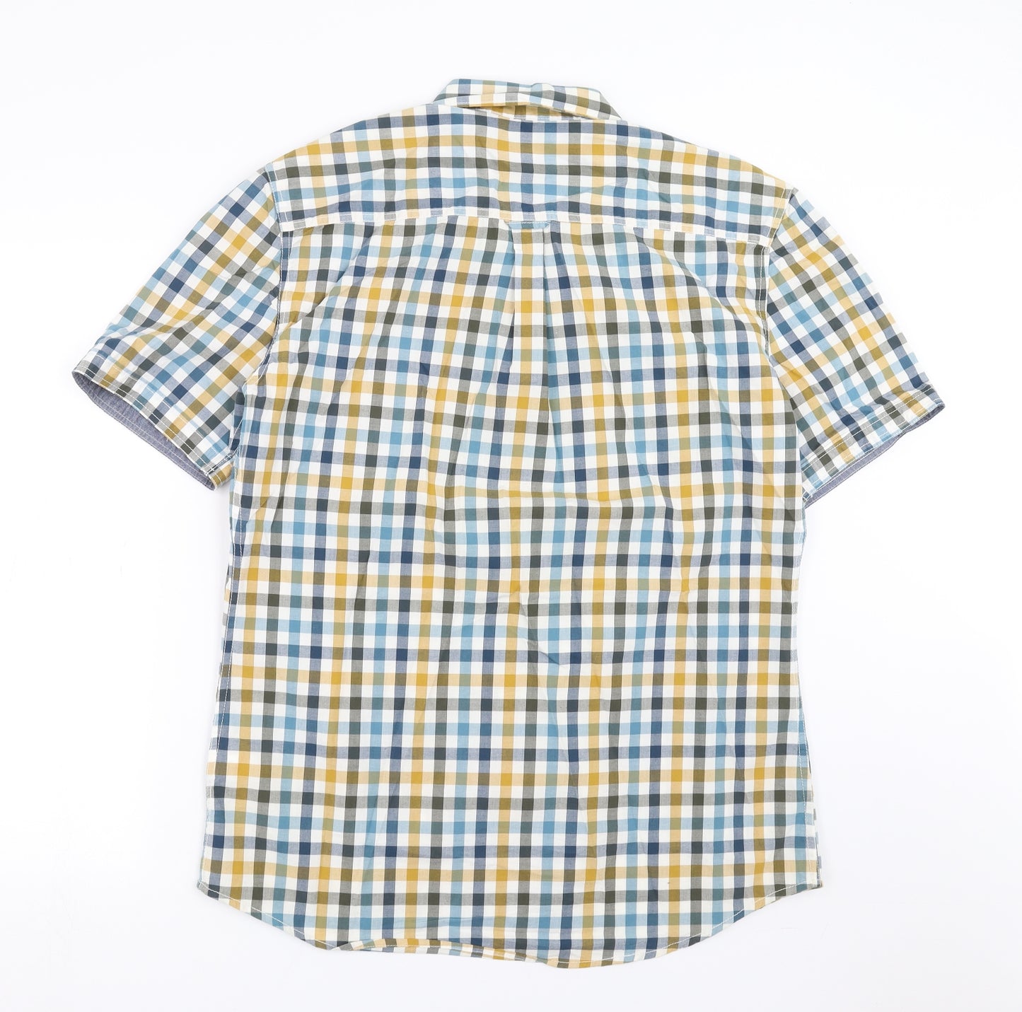 NEXT Mens Blue Check   Button-Up Size L