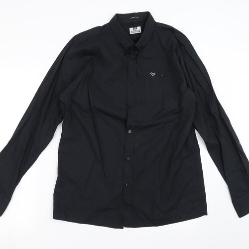 Weekend Offender Mens Black    Button-Up Size L