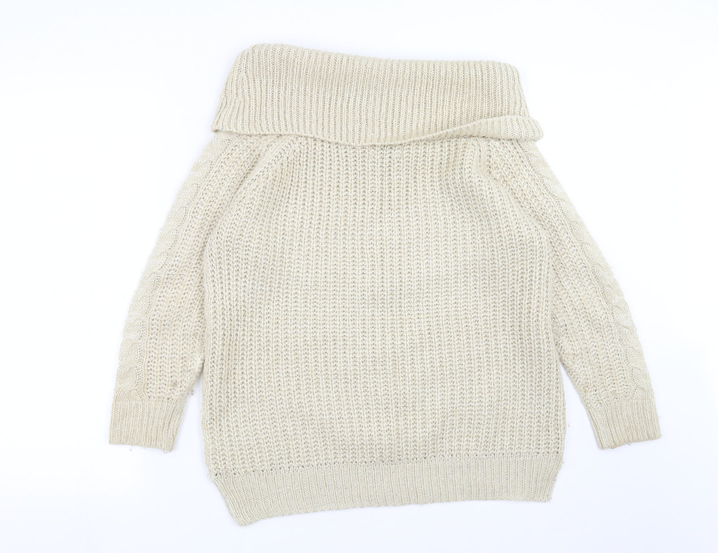 Papaya Womens Beige  Knit Pullover Jumper Size M