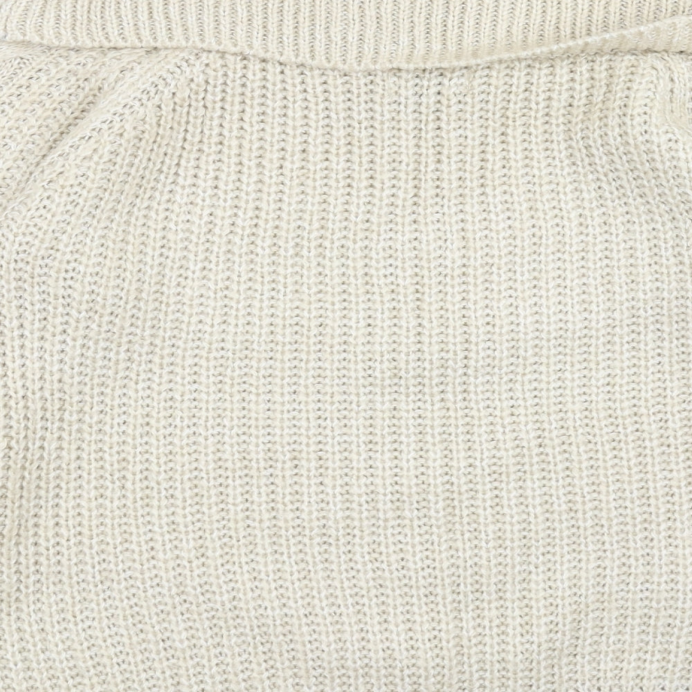 Papaya Womens Beige  Knit Pullover Jumper Size M