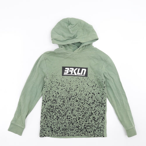 H&M Boys Green   Pullover Hoodie Size 9-10 Years