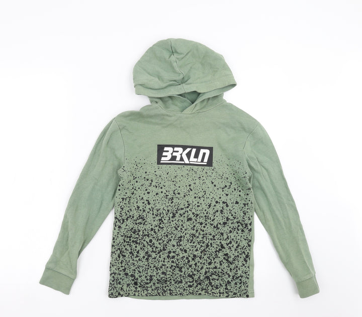 H&M Boys Green Pullover Hoodie Size 9-10 Years