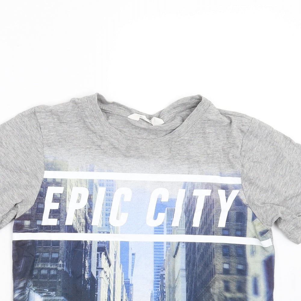 H&M Boys Grey   Basic T-Shirt Size 8-9 Years  - epic city