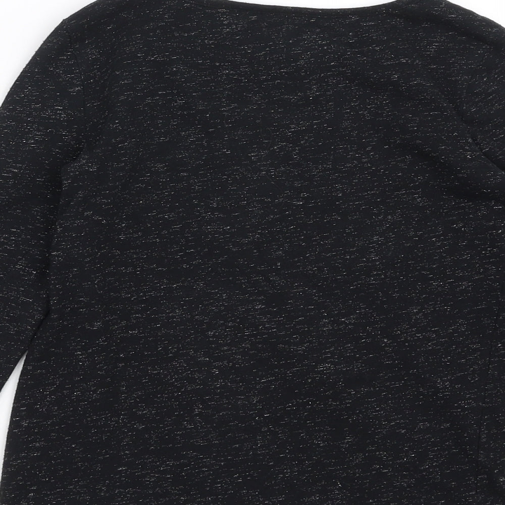 Nutmeg Girls Black   Basic T-Shirt Size 9-10 Years  - hearts