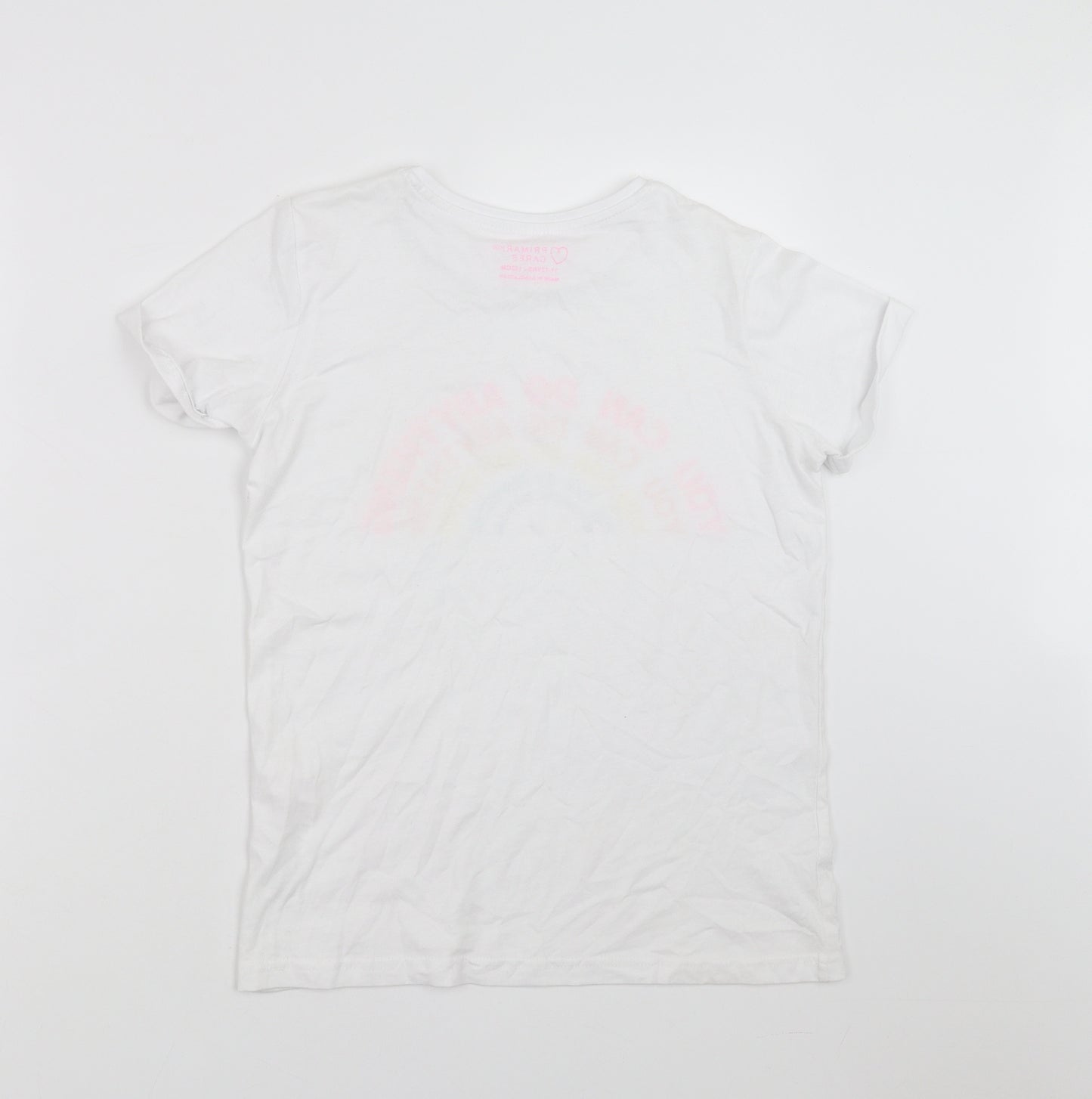 Primark Girls White   Basic T-Shirt Size 11-12 Years  - you can do anything