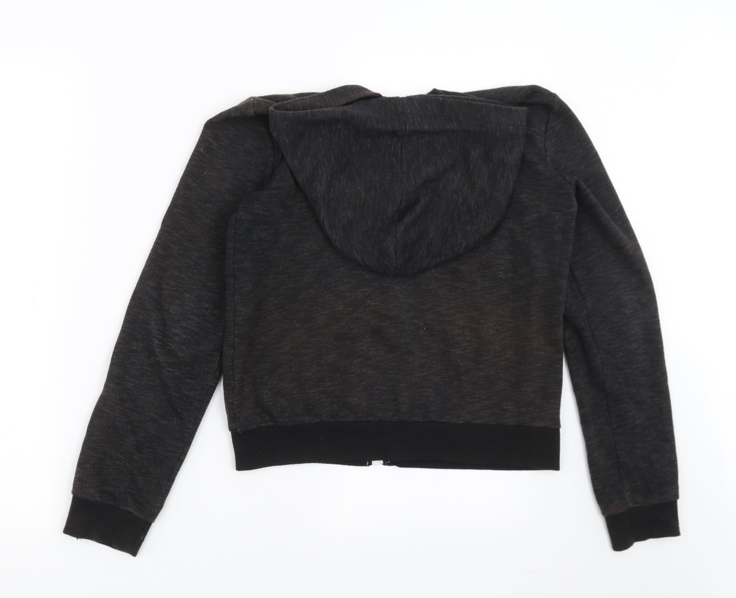 H&M Girls Black   Full Zip Hoodie Size 12-13 Years