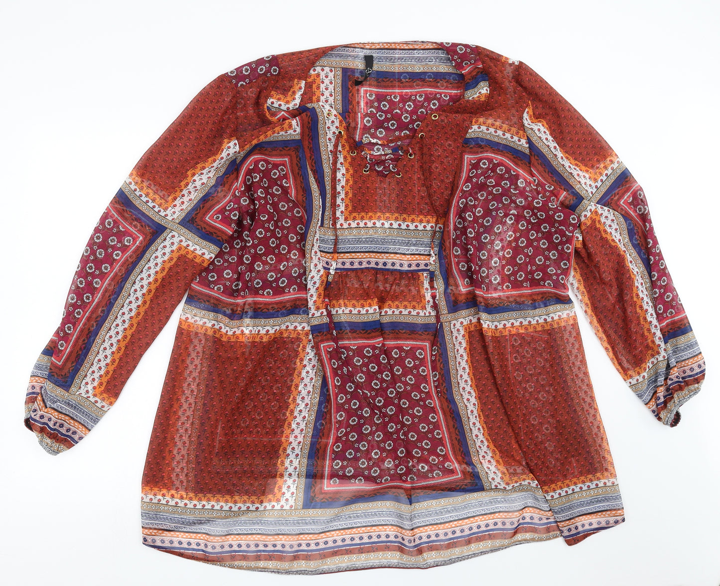 Arcadia Group Womens Multicoloured Floral  Basic Blouse Size 28  - sheer