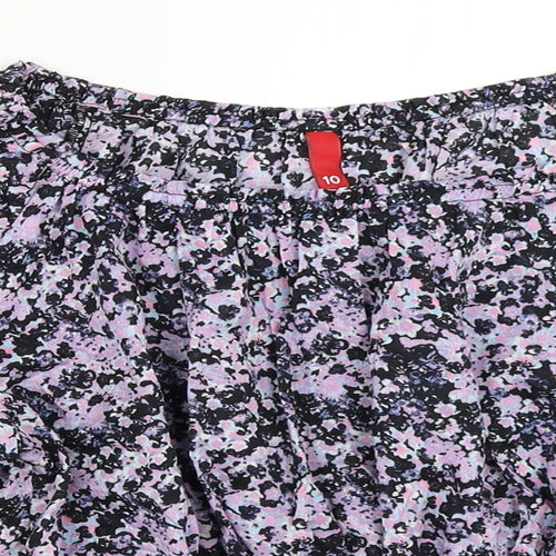 H&M Womens Black Floral  Basic Blouse Size 10