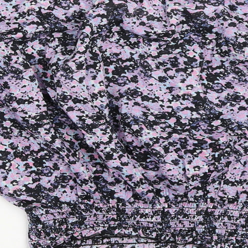 H&M Womens Black Floral  Basic Blouse Size 10