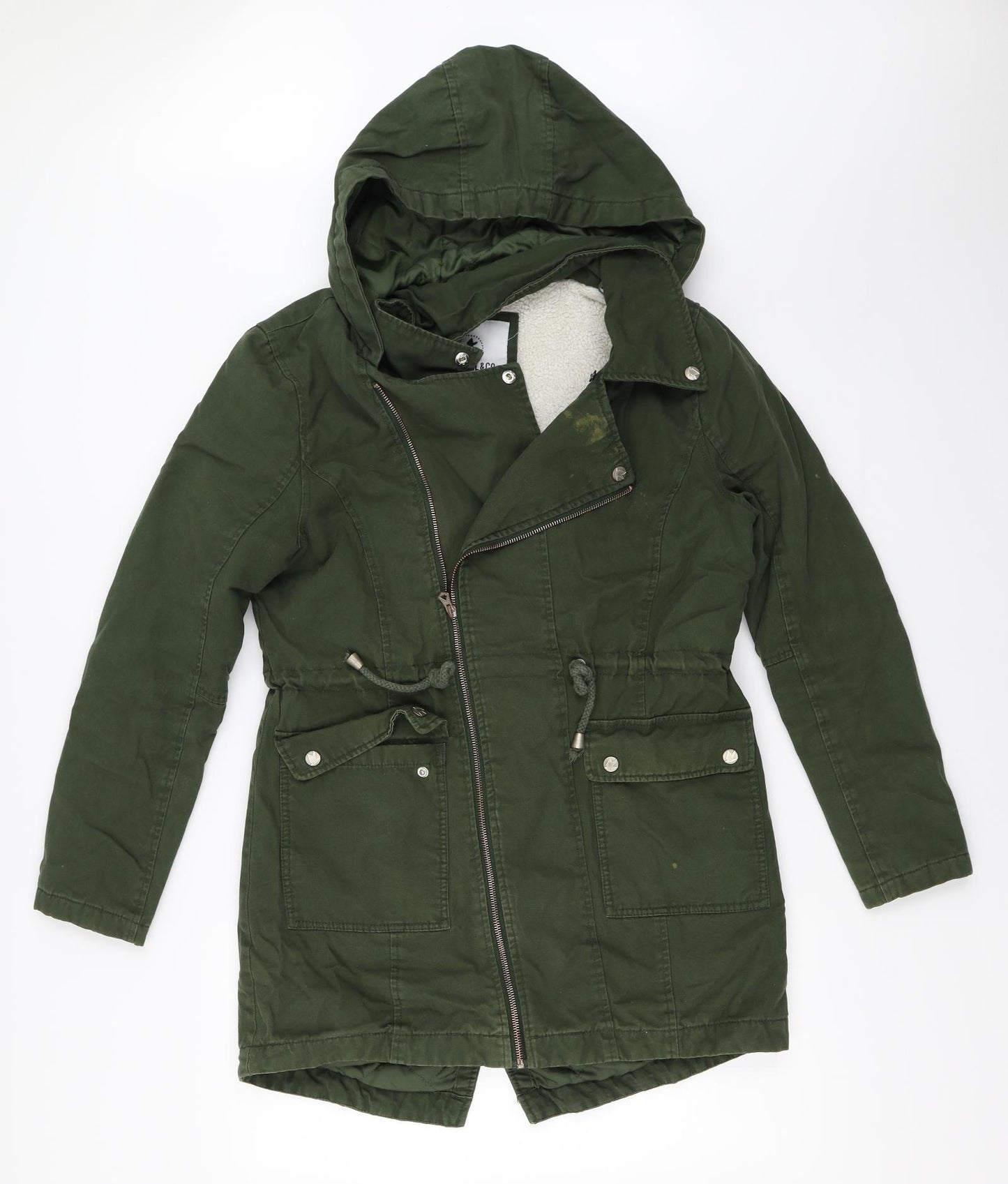 SoulCal&Co Womens Green   Parka Coat Size 8