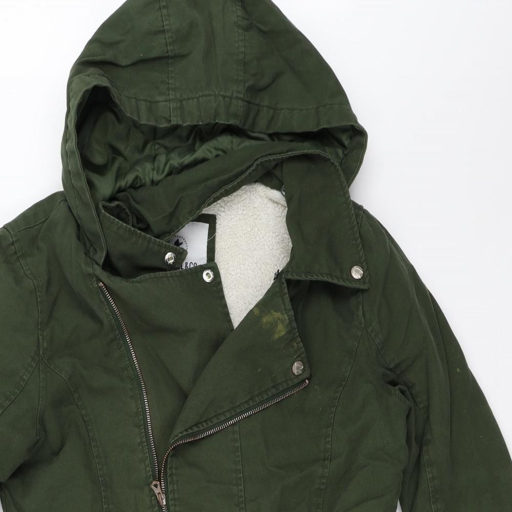 SoulCal&Co Womens Green   Parka Coat Size 8